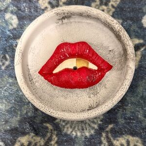 Red Lips Decorative Plate/ incense holder
